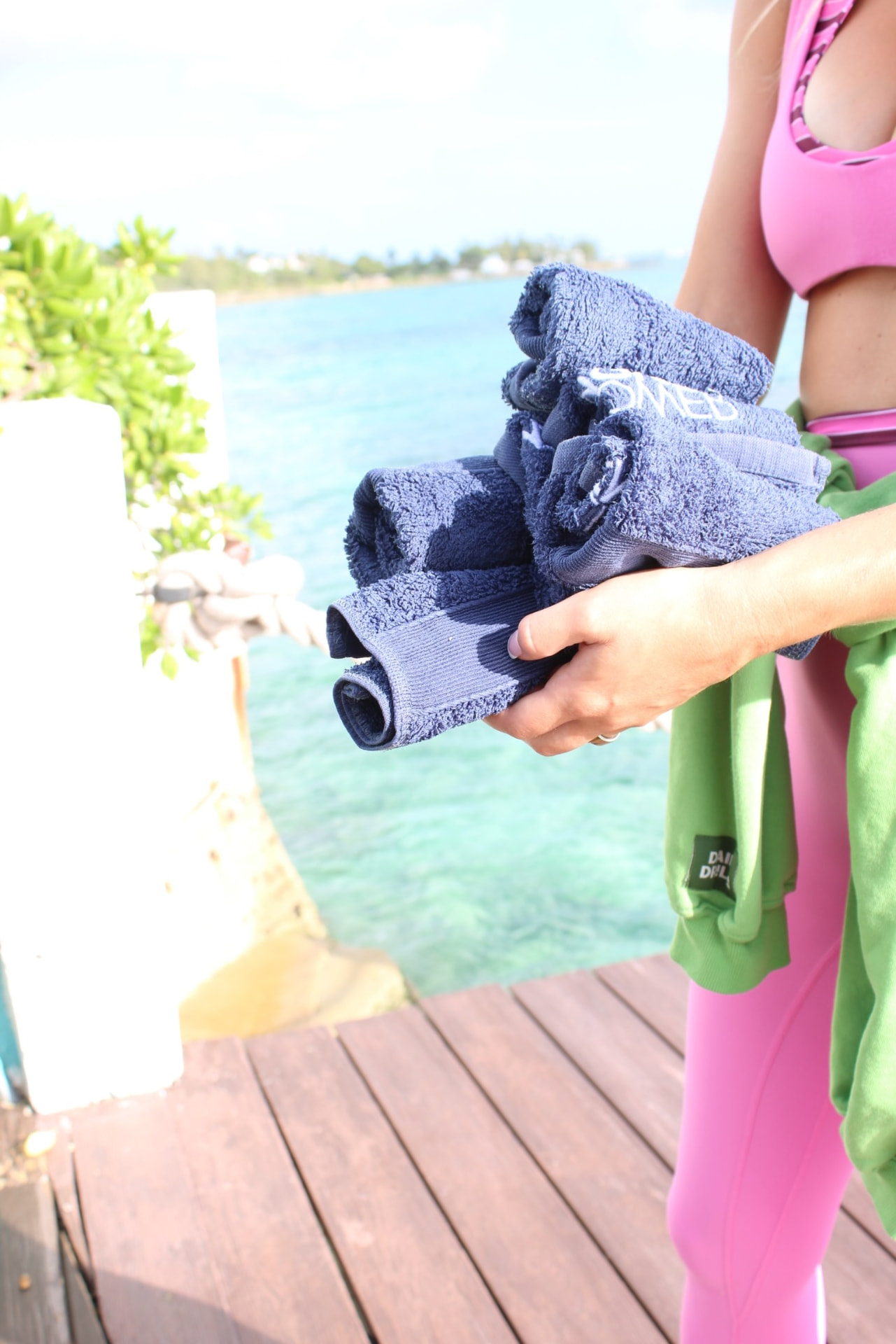 Rolled towels ready for a dockside class